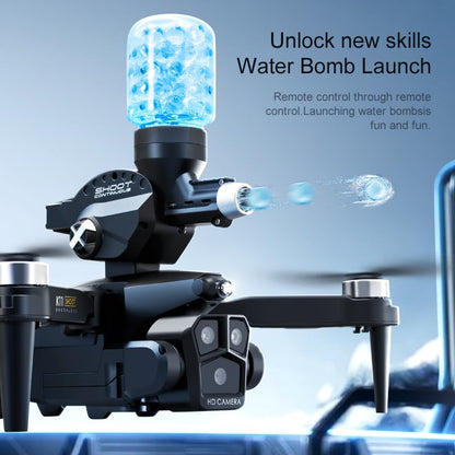 Dron K11 Max Shoot Triple Cámara Dispara Bolitas Hidrogel Negro